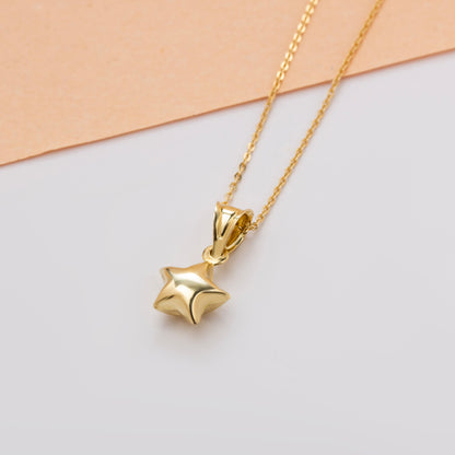 Star Necklace 14K Solid Gold Pendant