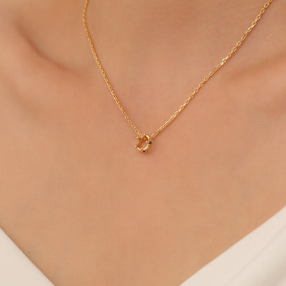 Crown Sapphire Necklace in 14K Solid Gold with Real Diamonds | September Birthstone