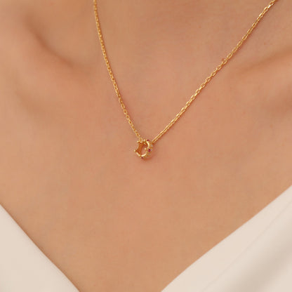 Crown Ruby Necklace in 14K Solid Gold with Real Diamonds | July Birthstone