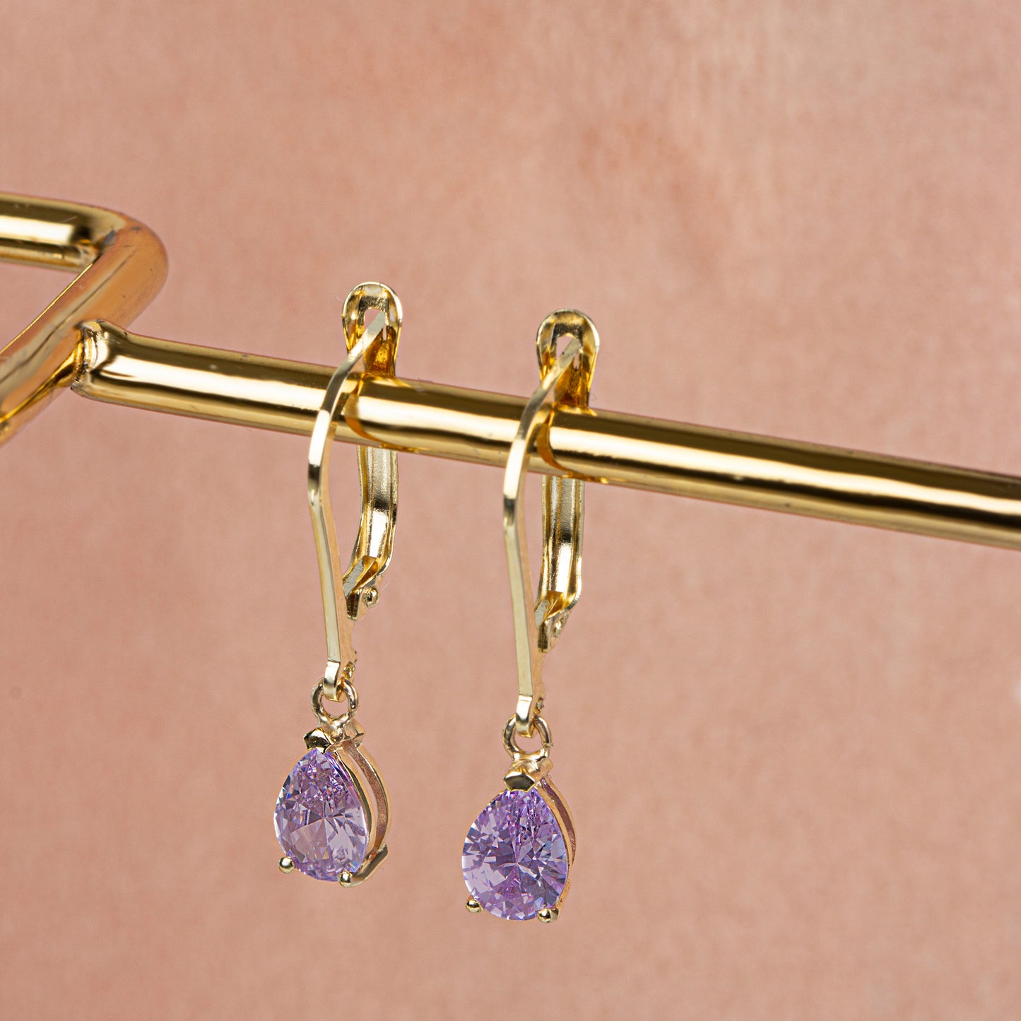 Dangle Drop Alexandrite Earring 14K Solid Gold, June Birthstone