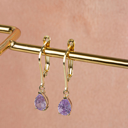 Dangle Drop Alexandrite Earring 14K Solid Gold, June Birthstone