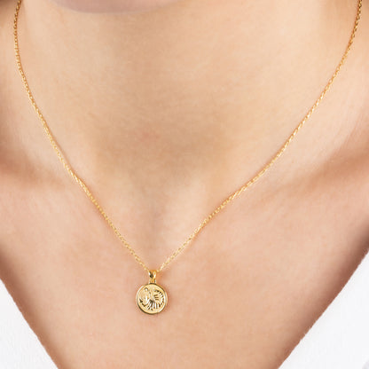 Scorpio Zodiac Necklace in 14K Solid Gold | Astrological Pendant