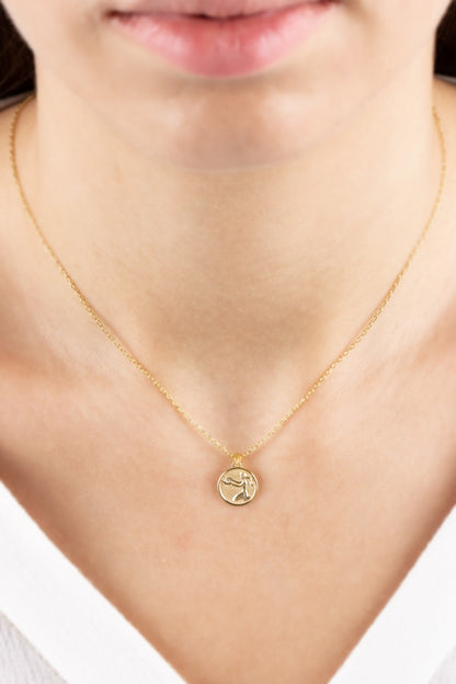 Virgo Zodiac Necklace in 14K Solid Gold | Astrological Pendant