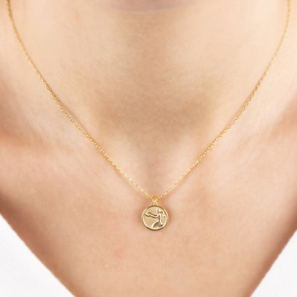 Virgo Zodiac Necklace in 14K Solid Gold | Astrological Pendant