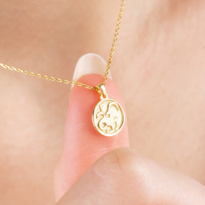 Capricorn Zodiac Necklace in 14K Solid Gold | Astrological Pendant