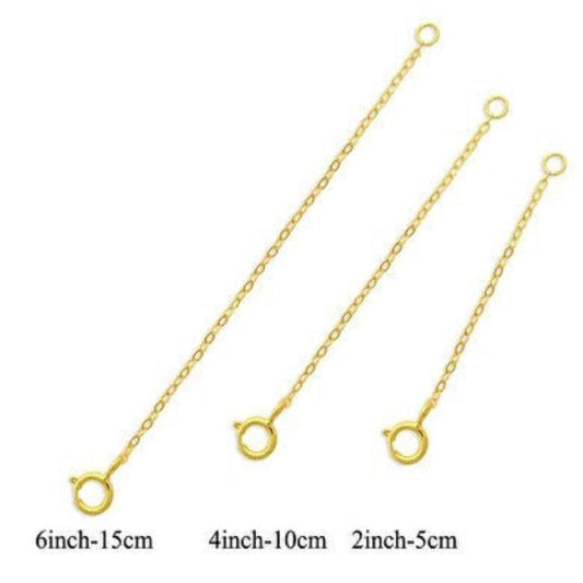 Chain Extender 14K Solid Gold, 14K Solid Yellow, White, Rose Gold Chain Extender, 14K Removable 2, 4 or 6 inch Necklace Extender