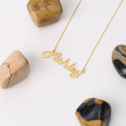 Name Necklace 14K Solid Gold, Personalized, Initial Necklace, Perfect Gift for Mother's Day - Girlfriend - Wife