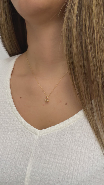 Citrine Drop Necklace 14K Solid Gold, Teardrop November Birthstone